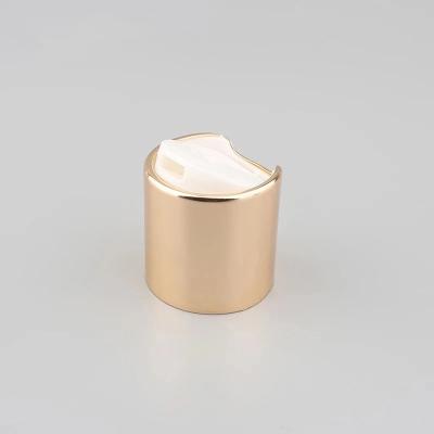 China Non Puddle Manufacturer High Quality Gold 20/410 24/410 Round Flip Top Caps Plastic Disc Cap for sale