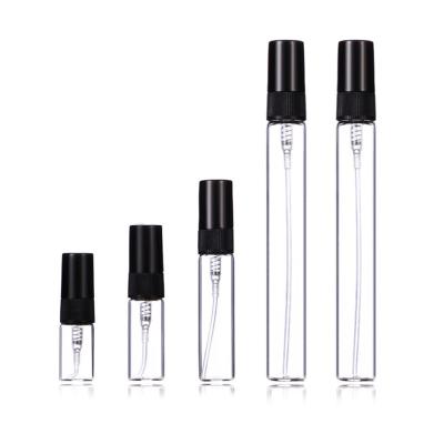 China Cosmetic 2ml 3ml 5ml 10ml empty transparent mini perfume sample bottle atomizer spray transparent glass bottle for perfume for sale