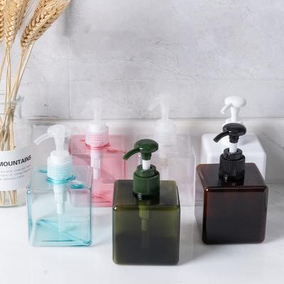 China Person Care Square Shape 150ml 250ml 450ml 650ml Transparent PET Shape 150ml 250ml 450ml 650ml Plastic Empty Hand Sanitizer Lotion Pump Bottles for sale