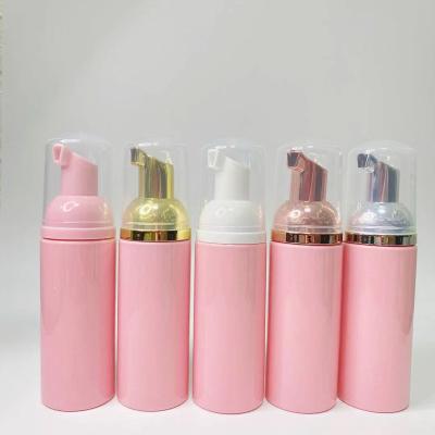 China Person Care 30ml 50ml Round White Pink Cosmetic Face Wash Plastic Foam Pump Bottle Soap Foam Pump Plastic Bottle for sale