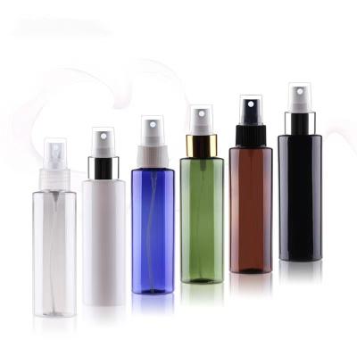 China High End Empty Cosmetic Clear Blue Amber White Black Black White Fine Spray Plastic Spray Bottles 120ml 4oz Person Care Bottle for sale