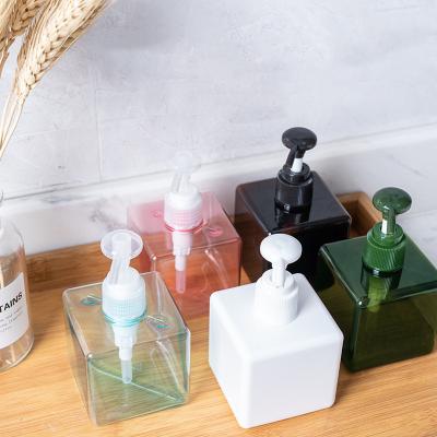 China Person care in stock hot sale 150ml 250ml 450ml 650ml pink green white square empty hand sanitizer lotion pump amber blue bottle for sale