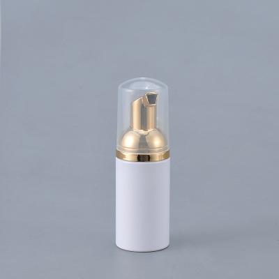 China White Clear Person Style Plastic Bottle 30ml 50ml 80ml Of Skincare With Gold Pump Head For Face Wash Foam Bottle for sale