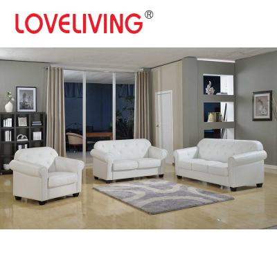 China Chesterfield SOFA Luxury White Sectional Vintage Italian Leather Sofa Set for sale