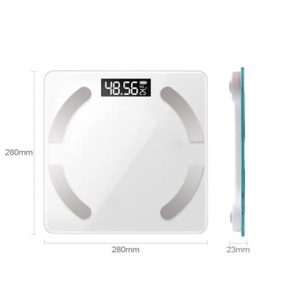 China Bathroom Scales Display Smart Fat Digital Body Weight Scale USB Charging From Smartphone App for sale