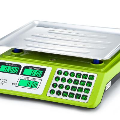 China Flat 30kg Plastic Price Scale ABS Digital Computing Electronic Weighing Scale for sale