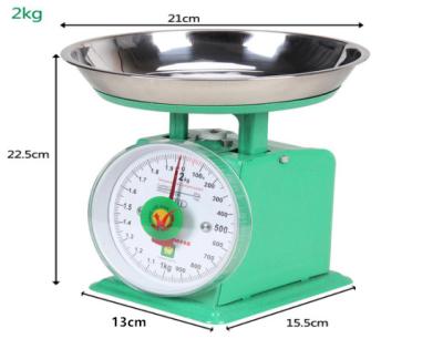 China With High Quality Mechanical Scale Tray 2KG Dial Spring Scale Kitchen Weighing Apparatus for sale