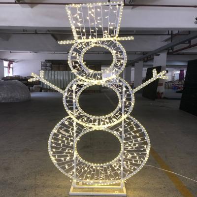 China Commercial Use Snowman Shape Photo Frame Pattern Light For Street Decoration for sale