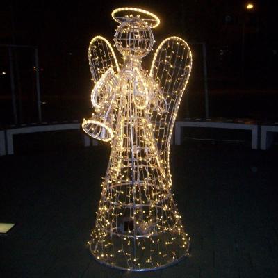 China Static or Glitter Decorative Wall Lighting Lighted Angel Christmas Lights Outdoor Decoration for sale