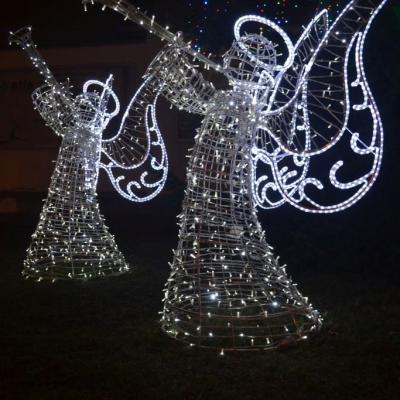 China Outdoor Commercial Static Or Glitter Christmas Decorations Lit Angel for sale