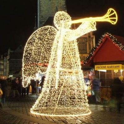 China Outdoor Static Or Glitter 2D LED Christmas Light String Light Illuminated Angels for sale