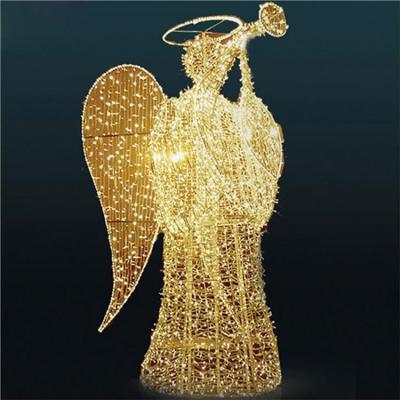 China Static Or 3D Glitter Outdoor Wire LED Lighted Christmas Angels For Commercial Grade Winter Wonders Festival Displays for sale