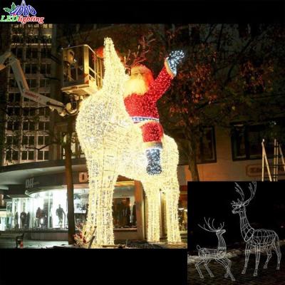 China Commercial Use 3D Moose Outdoor Giant Animal Christmas Animated Reindeer Pattern Lights for sale