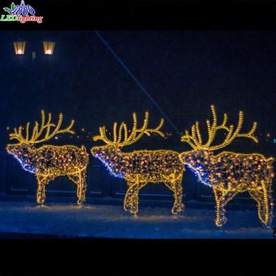 China Outdoor Commercial Use Large Moose Animal Christmas Led Reindeer Pattern Lights for sale