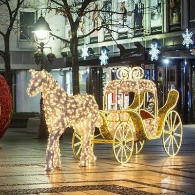 China Commercial Use Led Acrylic Horse Figure Pattern Lights 3D Christmas Decoration LED Horse Pattern Light for sale