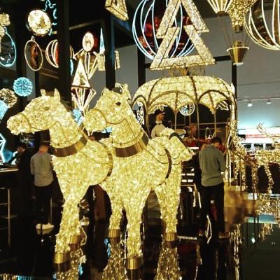 China 3d pattern light led outdoor 3d pattern christmas decoration horse carriage for sale