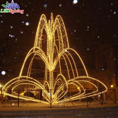 China Commercial Use Custom Giant Fountain LED Pattern Lights Decoration, Christmas Fountain 3d Street Light Pattern for sale