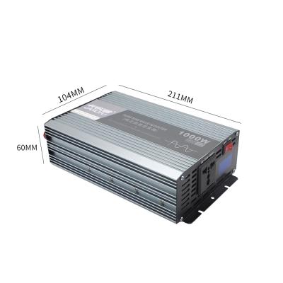 China Solar Power System Home 1000W Pure Sine Wave Power Inverter DC 12V to AC 230V 240V LCD Display Converter for sale