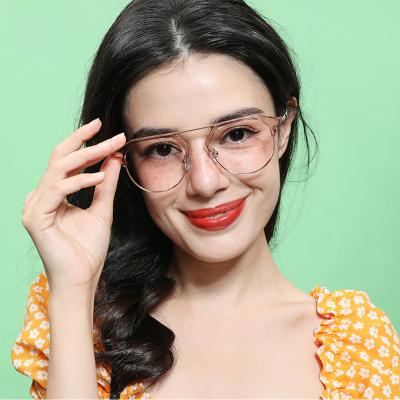 China Reading playing hdvision glass transparent eyewear female glass half frame female frame for sale