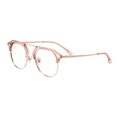 China Reading playing half frame myopia glass fashion personality optical frame transparent female frame for sale