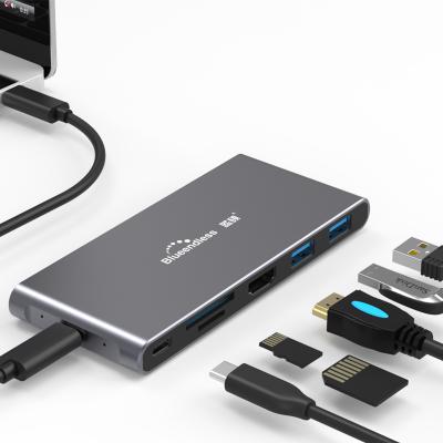 China Even ssds are also docking stations New Smart 6 IN 1 Type C 4K HDTV 6 Port Port SSD M.2 Sata Card Reader USB C Hub For Macbook Pro for sale