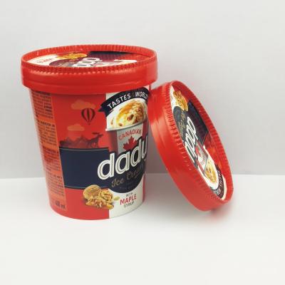 China Disposable Promotional Cheap Custom Logo Colored Paper Ice Cream Container With Lid for sale