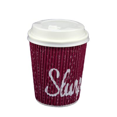 China Hot Selling Disposable Degradable 8oz Paper Cup With Lid Paper Coffee Cup for sale