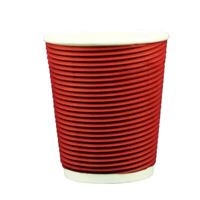 China High Quality Disposable Customized Pattern Environmental Protection Ripple Wall Coffee Cup With Lids for sale