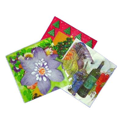 China Custom Cocktail Party Decoration Printed 33x33cm Tissue Paper Disposable Napkin for sale