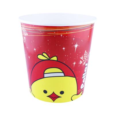 China Disposable 130oz Custom Printed Disposable Paper Popcorn Fried Chicken Bucket For Food for sale