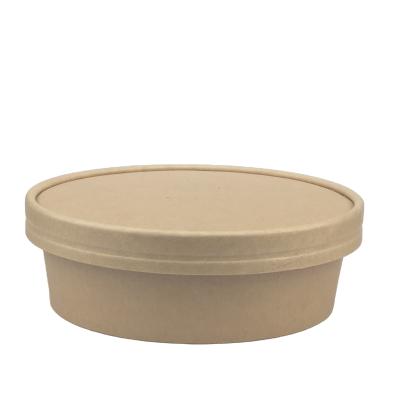 China 500ml 750ml 1000ml 1100ml 1300ml 1500ml Custom Brown Disposable Paper Kraft Disposable Bowl for sale