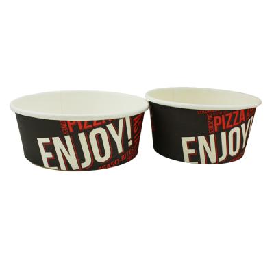 China Disposable Recyclable 250ml Wholesale Custom Printed Disposable Logo Salad Paper Bowl With Lid for sale