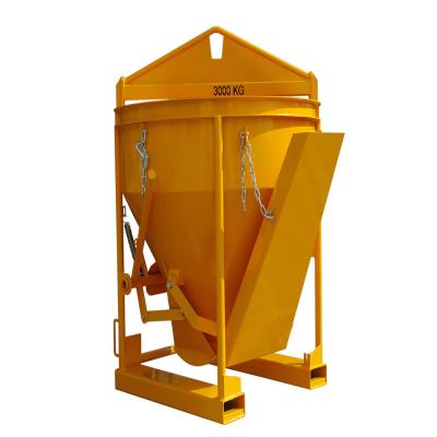 China Factory Customized Concrete Bucket Cheap 1.5T 3T Durable Strong and Safe Tower Crane Hopper Tower Crane Concrete Mortar Bucket for sale