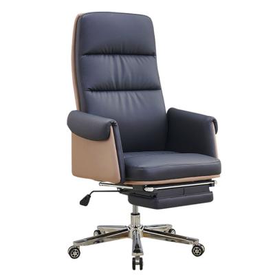 China Adjustable Boss Chair Computer Chair Office Swivel Lifting Comfortable Leather Chair (Height) for sale