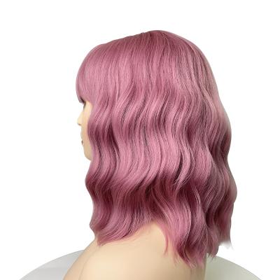 China 2021 Body Wave Price Pink Wig Hot Selling Cheap Bob Short Wig Synthetic Hair Wigs For Cosplay Daily Party for sale