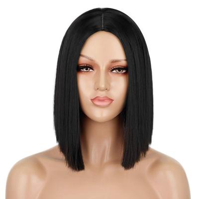 China High Quality Cheap Wig Black Natrual Price Bob KUQI Factory Glueless Synthetic Wigs Bob Wigs For Women Hair for sale