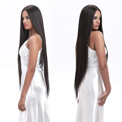 China Natrual Fiber Synthetic Hair Wigs Wholesale Long Silky Straight Hair Black Heat Resistant Synthetic Wigs For Black Women for sale