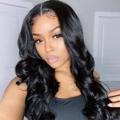 China Wholesale Remy Hair Body Wave Human Hair Wigs With Baby Hair Part 4x4x1 T Lace Front Wigs Women Wigs For Black for sale