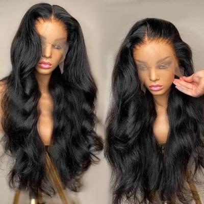 China Wholesale Ramy Hair Human Hair Natural Body Wave Body Wave Color Transparent Lace Front Wig Wigs For Black Women for sale