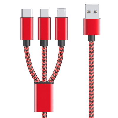 China Effie Mei Hot Sale Quick Charging Usb Data Transmission and Charging Data Cable 3 in 1 Charger Cable for Iphone and Usb and micro type c for sale