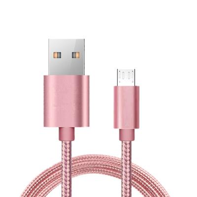 China Real Factory 2.1A High Quality Nylon Braided Micro USB Cable For Android Data Cable for sale