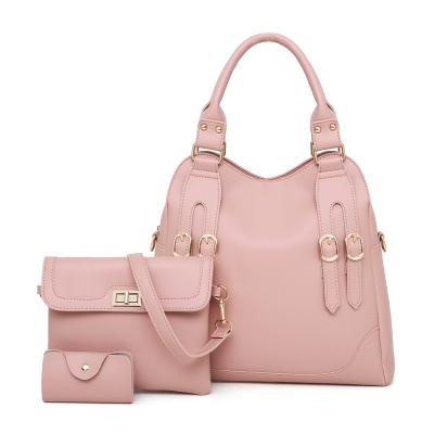 China 3in1 Hot Selling Lady Handbag Set Fashion Women's Shoulder Bag Leather Women's Purses Handbags Set for sale