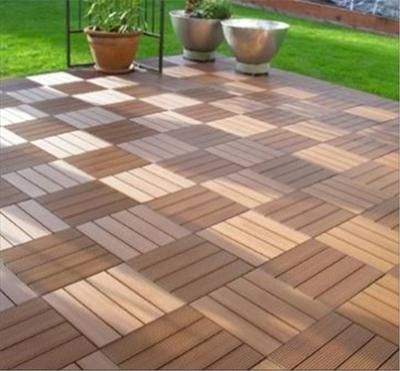 China Grain Optional Synthetic WPC DIY Decking Tiles for Outdoor Floor Decor in Custom Length for sale