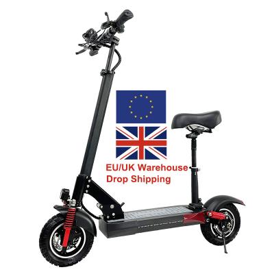 China EU Unisex 16Ah Running 45KM 600W Adult Electric 10 Inch Big Wheel Long Range Powerful Seat Foldable Fat Tire Off Road Scooters for sale