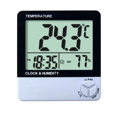 China wall clock with thermometer, clock with humidity meter digital wall thermometer hygrometer, wall thermometer 110*100*20mm for sale