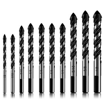 China General Industry YG8 Tungsten Steel Alloy Drill Bit Set For Tile Glass Ceramic Bricks Wood, 1/8 To 1/2 Inch Drill Bit With Triangle Handle for sale