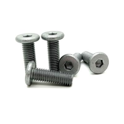 China HEX Grade 10.9 Grade 8.8 Hexagonal Flat Head Dacromet Bracket Corrosion Resistant Silver Mounting Screws for sale