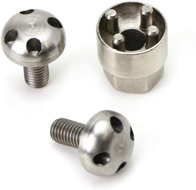 China Outdoor Installation Stainless Steel M8-20mm Anti Theft Security Screws / Locking Key for sale