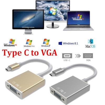 China COMPUTER USB C to VGA C Adapter USB 3.1 Type USB-C to VGA Adapter Female Cable for Macbook Samaung Huawei Google Chromebook ASUS for sale