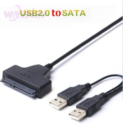 China USB2.0 USB 2.0 To SATA Serial ATA 15+7 22P 22Pin Connector Adapter Cable For 2.5